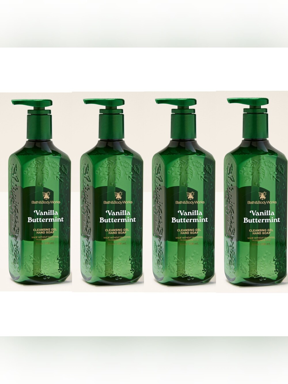 Bath & Body Works Vanilla Buttermint Cleansing Gel Hand Soap Set of 4 NEW RARE